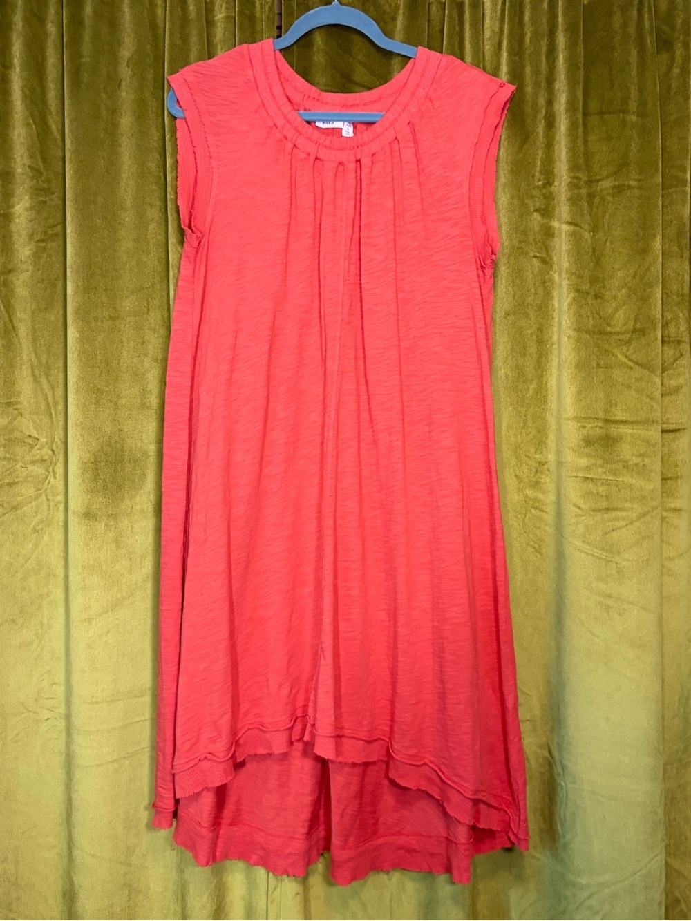 Wilt Strawberry Red/Orange Cotton Jersey Shift T-Shirt Dress XS Retail $128